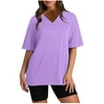 thumbnail image 2 of Lounge Sets for Women Plus Size Athletic Set Quick Dry Short Sleeve V-Neck T-Shirt and Yoga Shorts for Gym Workout, 2 of 5