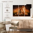 thumbnail image 4 of Elephant Stock Lion Family Wall Art - Horizontal Multi Panel Canvas - Hallway Wall Decor - Animal Multi Panel - Green And Black Decor By Wouter Rikken - 23" x 14", 4 of 4