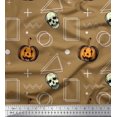 thumbnail image 1 of Soimoi Cotton Voile Fabric Geometric Shape,Pumpkin & Skull Halloween Decor Fabric Printed Yard 42 Inch Wide, 1 of 1