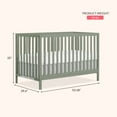 thumbnail image 5 of Dream On Me Synergy MOD 5-in-1 Convertible Crib, Converts from Baby Crib to Toddler Bed, Day Bed, Kids Bed and Full Size Bed, Three Adjustable Mattress Height Positions, Meadow Green, 5 of 9