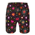 thumbnail image 3 of Logiee Geometric Hearts Print Mens Swim Trunks Quick Dry Board Shorts,Breathable Hawaii Beach Shorts Swimwear Bathing Suits-X-Large, 3 of 6