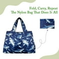 thumbnail image 4 of Wrapables Large & Small Foldable Tote Nylon Reusable Grocery Bags, Set of 2, Great White, 4 of 8