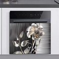 thumbnail image 3 of Stainless Steel Flower Magnet Dishwasher Cover Kitchen Refrigerator Front Door Magnet Cover, Silver Stainless Steel Magnetic Refrigerator Panel Decal Dishwasher Sticker 23"" x 17"" Magnetic, 3 of 7