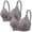 Gray, variant on Diufon Wireless Bra for Women Seamless V Neck Full Coverage Bra Ladies Comfort Push Up Solid Color Bralette