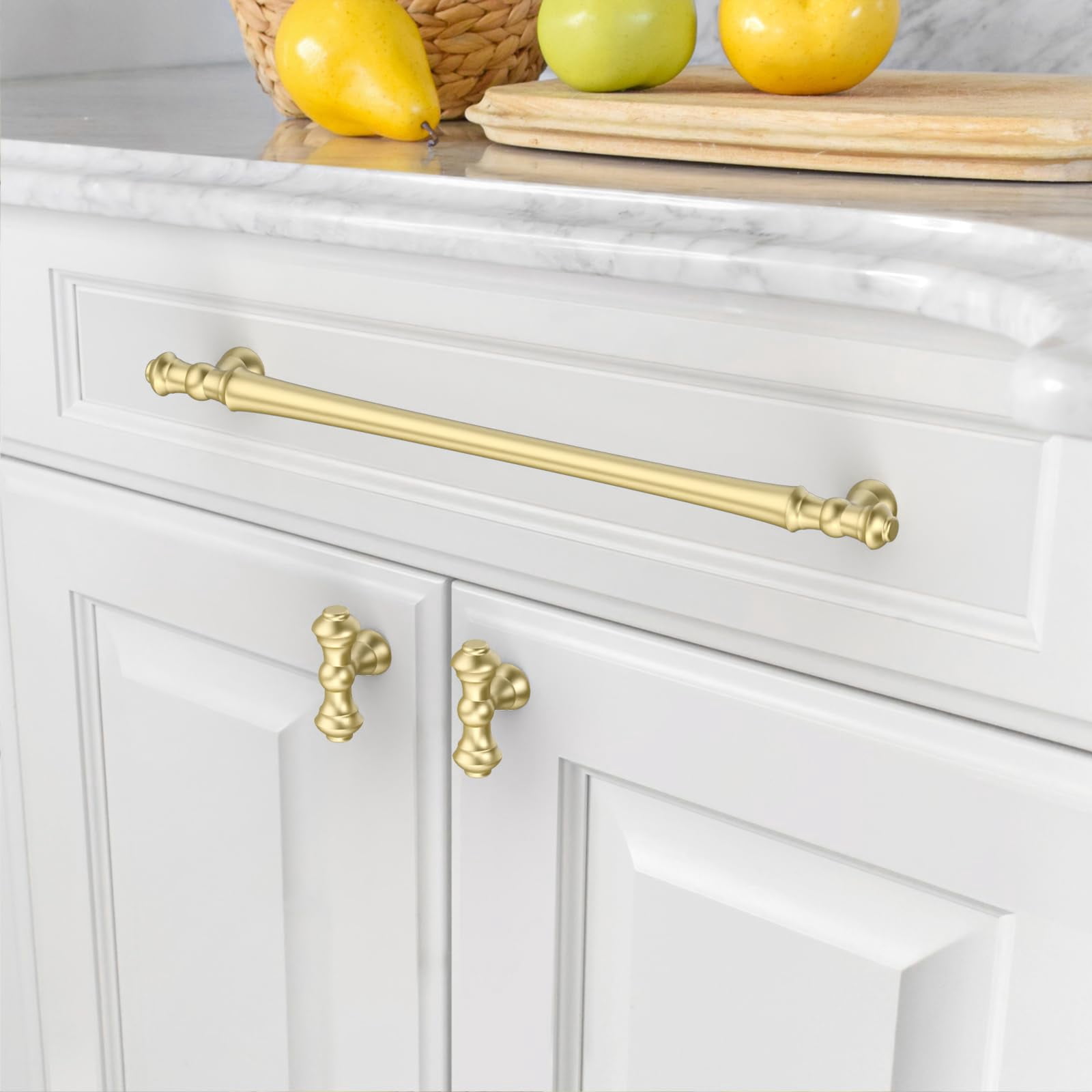 6 Pack Brushed Brass Cabinet Pulls Gold Kitchen Cabinet Handles Hardware For Cupboard Drawer Doors Bathroom Furniture