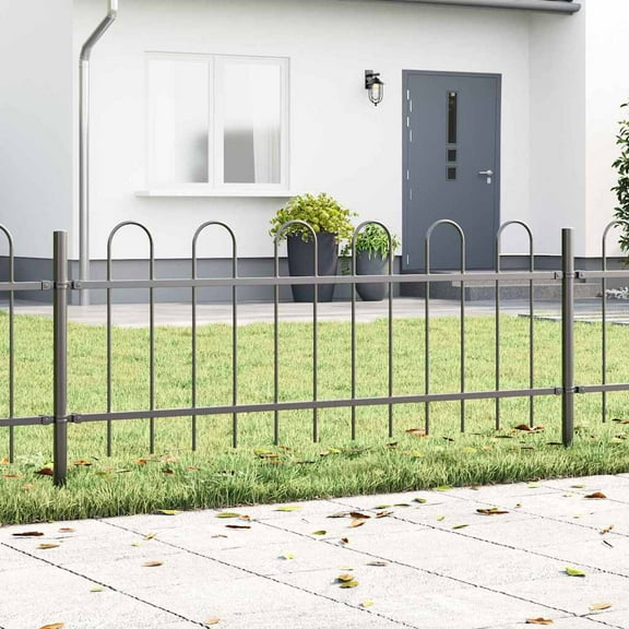 vidaXL Garden Fence Gray 1.7 x 0.6 m Powder-coated steel