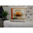 thumbnail image 2 of Simply Daisy, 16 x 16Inch, Cigar Box Front, Geometric Print Pillow, Orange, 2 of 2