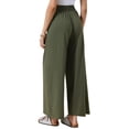 thumbnail image 3 of Women's Wide Leg Pants for Women High Elastic Waist Baggy Palazzo Casual Pant XS Green, 3 of 6