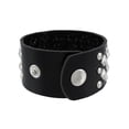 thumbnail image 3 of Black Vinyl Wristband with Chrome Pyramid and Round Studs 8.75 Inches Long, 3 of 5