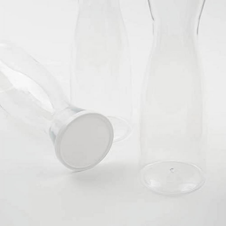 Premium 35 oz. Clear Large Disposable Plastic Wine Carafes with