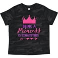 thumbnail image 3 of Inktastic Being a Princess is Exhausting, Crown, Hearts Girls Toddler T-Shirt, 3 of 5