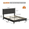 thumbnail image 3 of Jojoka Queen Size Bed Frame with Adjustable Linen Upholstered Headboard, Sturdy Metal Platform with Solid Wooden Slats Support, No Box Spring Needed, Noise-Free, Easy Assembly, Grey, 3 of 8