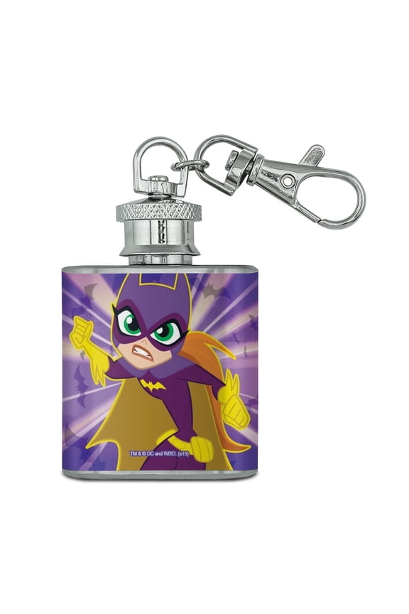 DC Super Hero Girls Batgirl Stainless Steel 1oz Mini Flask Key Chain