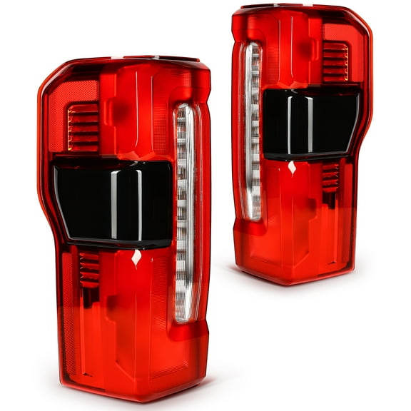 cciyu Taillight Assembly Fit 2023 For Ford F-250 F-350 Super Duty with Blind Spot Black Housing Red Lens Driver and Passenger Side FO2800294 PC3Z13405B (Bulbs Not include)