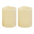 thumbnail image 1 of 2 PCS 3" x4" Waterproof Outdoor Battery Operated Flameless LED Pillar Candles with Timer Flickering Plastic Resin Electric Decorat, 1 of 5