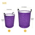 thumbnail image 5 of Fotbe Glitter Purple Laundry Basket with Handles, Waterproof Large Laundry Hamper, Wash Bag for Corner Dorm, Rolling Laundry Basket with Handles-Small, 5 of 8