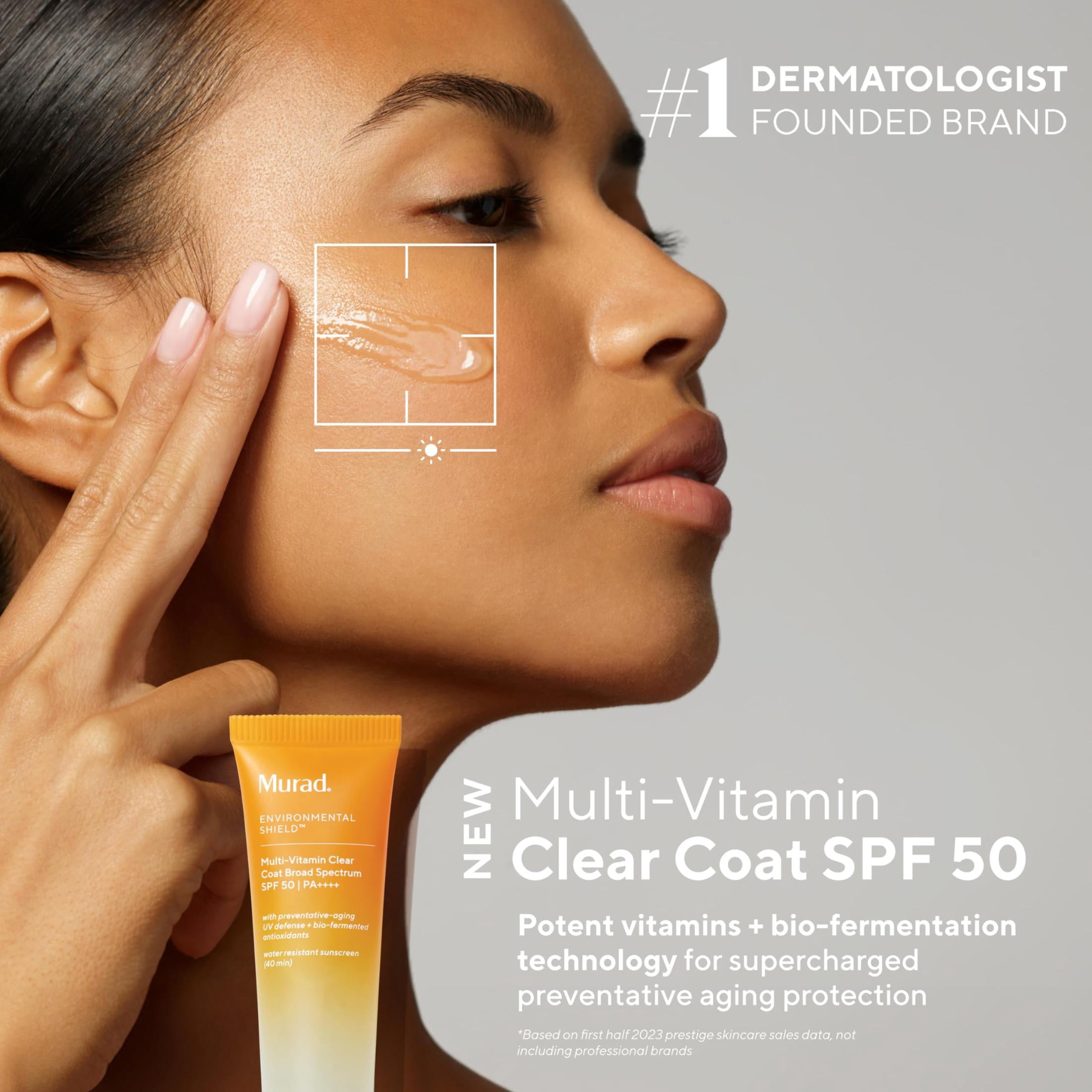 Murad Multi-Vitamin Clear Coat Sunscreen SPF 50 - Broad-Spectrum SPF with Vitamins, No White Cast - 1.7 fl oz