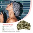 thumbnail image 4 of Gorros de baño para ducha Estampado de flores Impermeable Reutilizable Elástico Colorido Universal Largo Sombrero corto Baño Estampado de Juegos de accesorios de baño Estampado de leopardo amarillo Bearachild HA062078-07B, 4 of 6