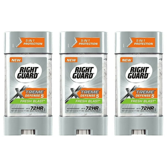 Right Guard Xtreme Defense 5 Antiperspirant Gel Fresh Blast 4 oz, 3-Pack