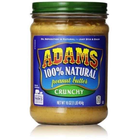 Adams Natural Crunchy Peanut Butter (Pack of 8)