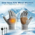 thumbnail image 2 of USB Heated Knitted Gloves, Winter Warm Anti-Slip Waterproof Windproof Gloves, Touch Screen Compatible, One Size Fits for Driving Running Indoor Outdoor Activities, 3.93*8.26in, Black, 2 of 5