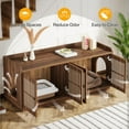 thumbnail image 3 of Tribesigns 55.1" Extra Large Cat Litter Box Enclosure with 2 Cabinets and Side Door, Hidden Cat Washroom Furniture with Storage, Rustic Brown, 3 of 4