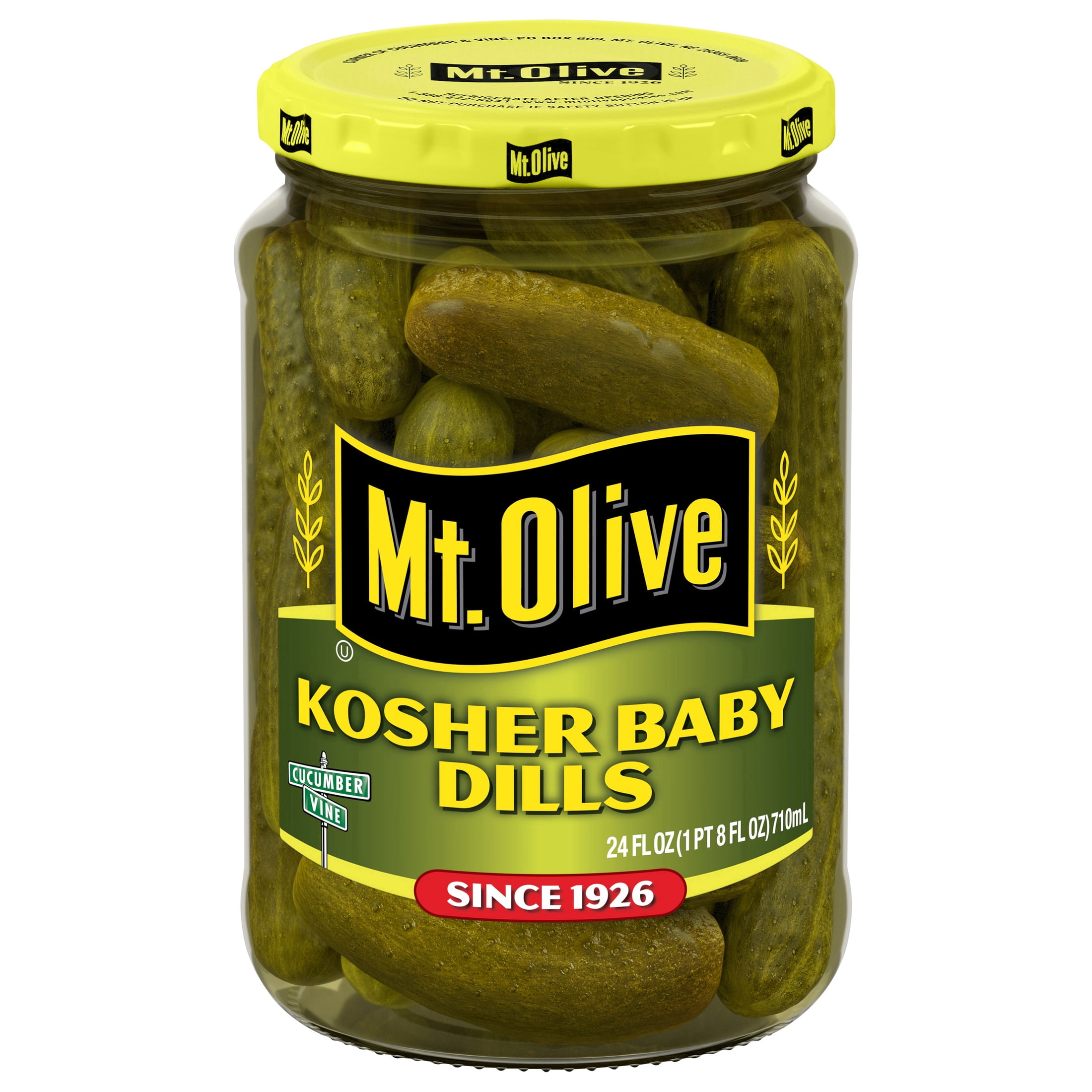 Mt. Olive Kosher Baby Dill Pickles, 24 fl oz Jar
