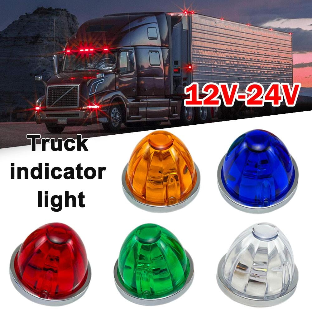 5 PCS LED Watermelon Lights for Semi Trucks, Side Marker Indicator Lamp & Bezel Stop Turn Signal Light, Durable Outline Design for Motor Vehicles