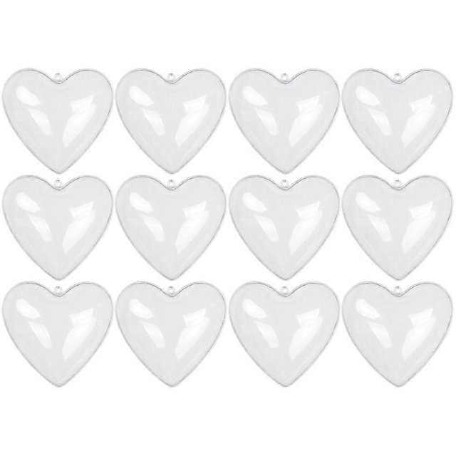 12pcs Heart Shaped Plastic Ball Ornament Arrangement Party Decoration Hanging Balls