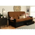 thumbnail image 2 of Pemberly Row Storage Futon with Suede Fabric Mattress in Brown and Black, 2 of 3