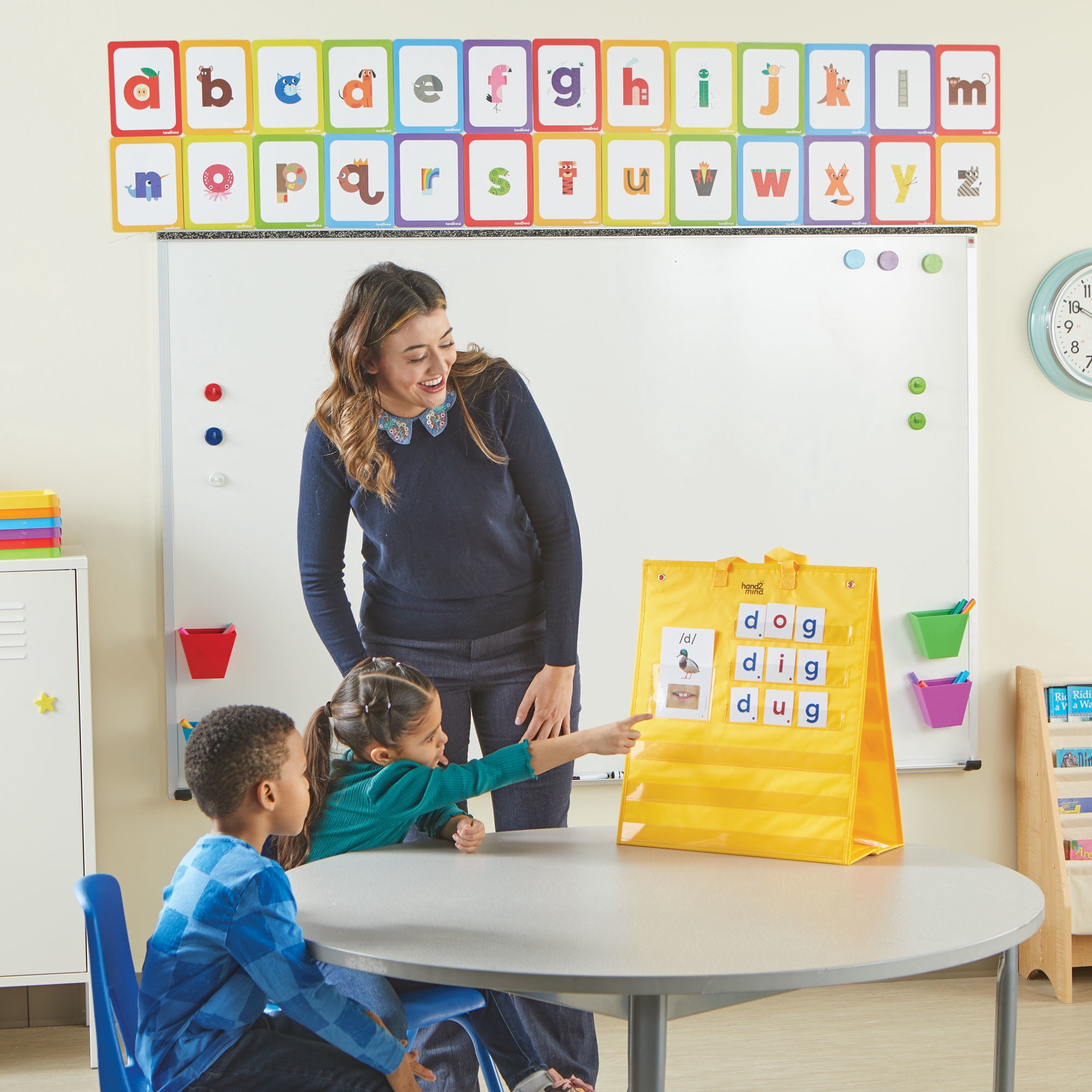 hand2mind Phonics Skill-Building Demonstration Pocket Chart, Hanging Pocket Chart for Classroom, Tabletop Pocket Chart, Phonemic Awareness Activities, Science of Reading Classroom Materials