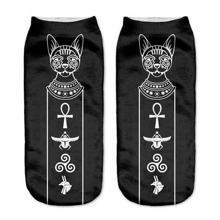

New arrival Women Low Cut Ankle Socks Funny Aliens 3D Printing Sock Cotton Hosiery Cartoon Printed Sock art sokken