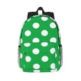 thumbnail image 1 of Disketp Green And White Polka Dot Mochila Escolar de 15 Pulgadas, Mochila Ligera para Estudiantes, Viajes y Trabajo, Cómoda y Resistente para el Uso Diario, 1 of 6