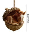 thumbnail image 5 of Acrylic Forest Animal Ornaments 2.5 Inch Hanging Decor for Christmas Tree, Cute Sleeping Foal Acorn Pendant for Home Fireplace Wall Window Nursery Party, 5 Pack, 5 of 5