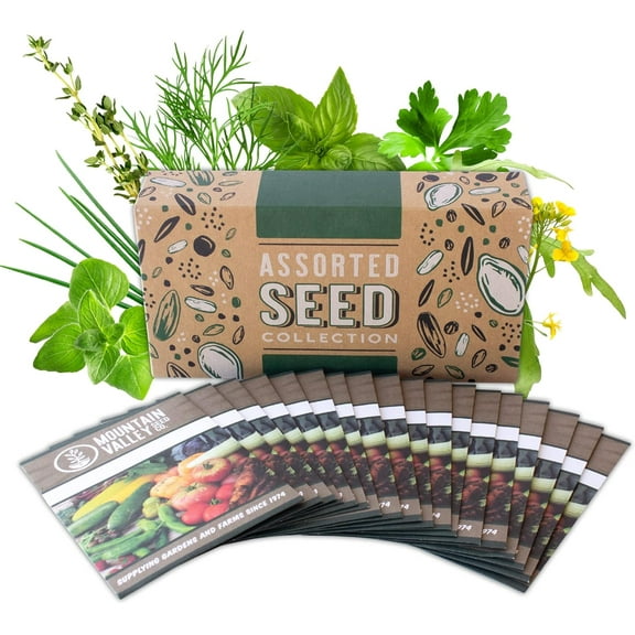 Culinary Herb Seeds Garden Collection , Premium Assortment , 18 Non-GMO Seed Packets: Savory, Mint, Anise, Fennel, Cilantro, Sage, Rosemary, Thyme, Arugula, & More Culinary Herb Premium
