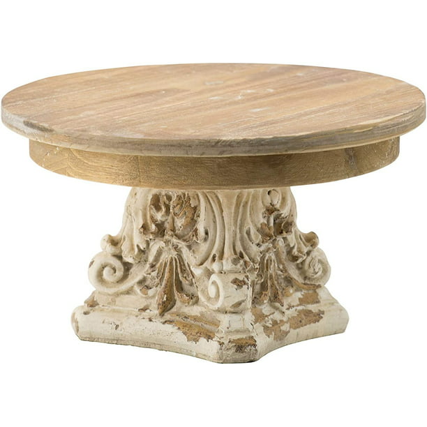 Rustic Farmhouse Décor Plate Cake Stand, Antique Wooden Cake Stand