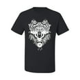 thumbnail image 2 of Drawn Tribal Wolf Animal Lover Men's Graphic T-Shirt, Black, Small, 2 of 3