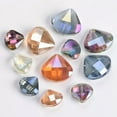 thumbnail image 2 of U8MO 5pcs Scallop Shape 20x18mm 28x26mm Faceted Colorful Crystal Glass Loose Beads-Rose Green-20x18mm, 2 of 4