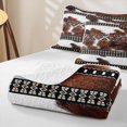 thumbnail image 4 of Erosebridal Brown Western Cowhide Bed Spread Queen for Women Men, Tribal Abstract Aztec Queen Coverlet Set, 3 Pieces, 4 of 7