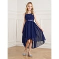 thumbnail image 3 of CHICTRY Girls Chiffon Sequins Birthday Party Proms Dress Pleated High-low Hem Flower Girls Dress Navy Blue 4, 3 of 7