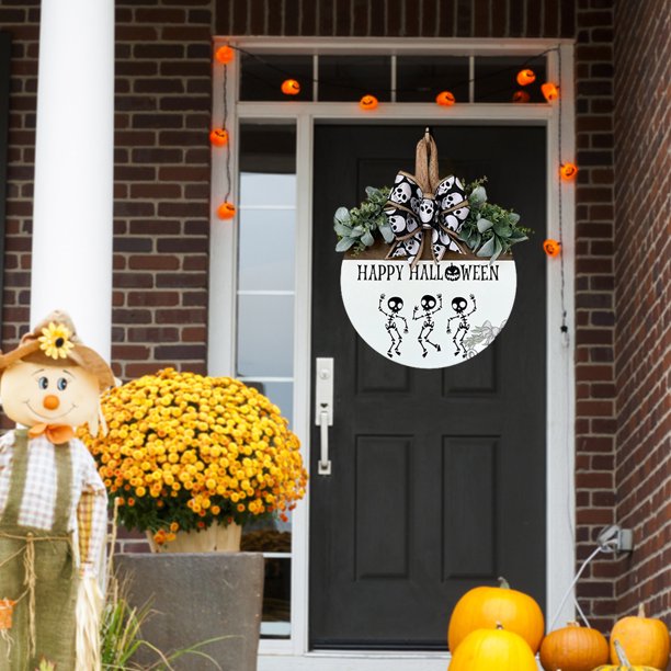 Colgador de puerta de patio trasero de Halloween exquisita decoración colgante de tablón para decoración del hogar