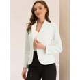thumbnail image 2 of ChaqueDe Traje De ChaqueElástiCon Cuello De SolaPaOficiDe Trabajo PaMujer Blanco XS, 2 of 6