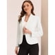 thumbnail image 2 of ChaqueDe Traje De ChaqueElástiCon Cuello De SolaPaOficiDe Trabajo PaMujer Blanco L, 2 of 6