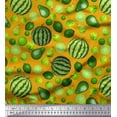 thumbnail image 1 of Soimoi Poly Georgette Fabric Pear,Lemon & Watermelon Fruits Printed Fabric 1 Yard 52 Inch Wide, 1 of 3