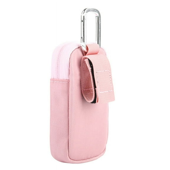 MP3/MP4 Portable Storage Bag with Buckle with Clear Window Pink