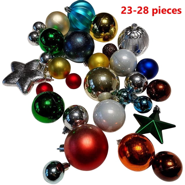 Outdoor Christmas Decorations 2023 Red And White Shaped Christmas Ball Set (88pcs), With Storage Box, Snowflake, Christmas Shoes, Christmas Tree Top Christmas Tree Decoration Set(23-28pcs)