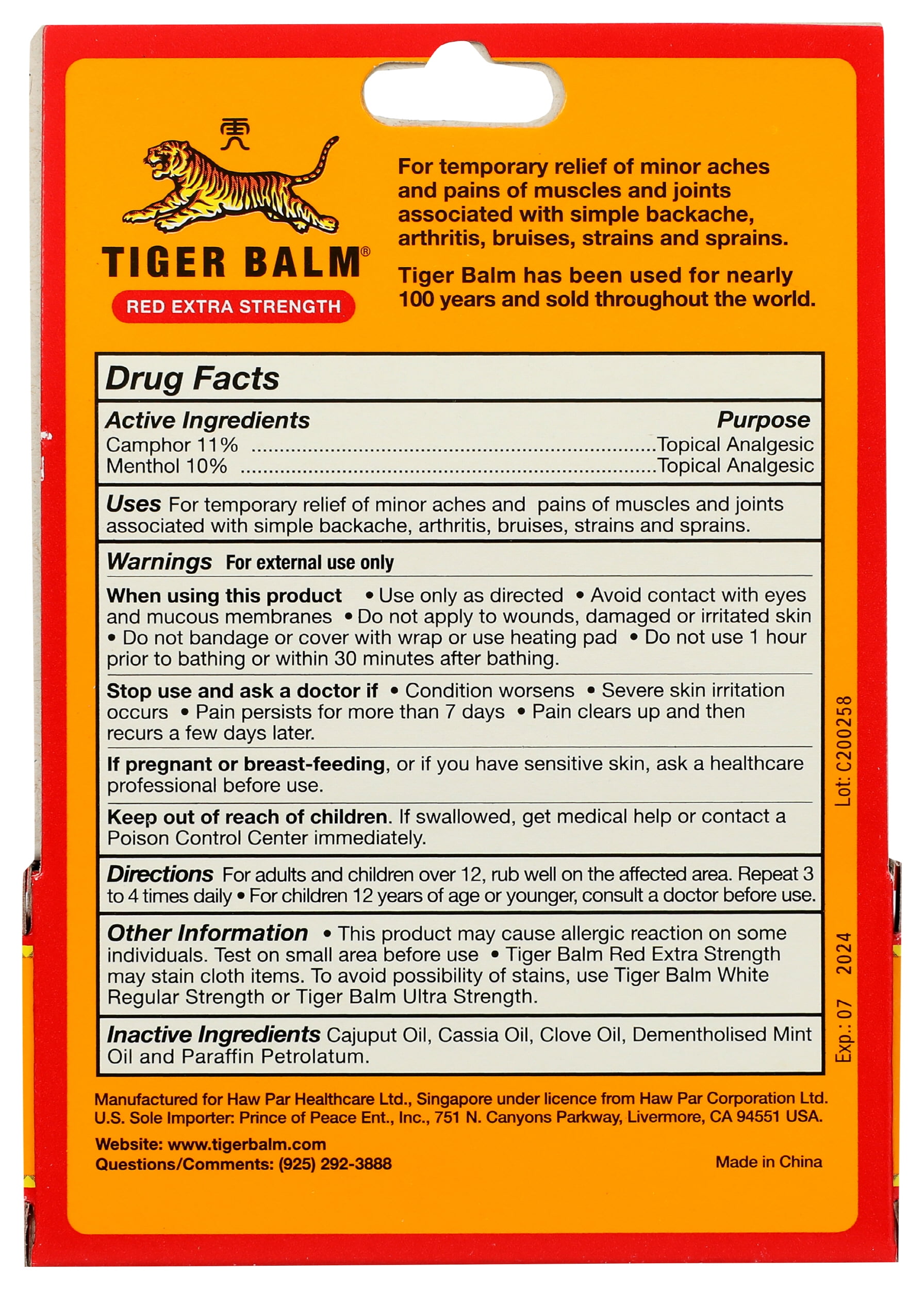 Pack of 6, Tiger Balm Extra Strength Ointment for Arthritis & Joint Pain, 0.63 oz