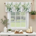 thumbnail image 3 of Watercolor Green Leaves Window Valance Curtain Plant Rod Pocket Short Curtain for Living Room, Bedroom & Kitchen Window Decor 60x18in, 3 of 8