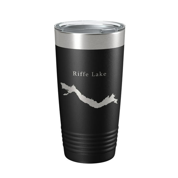 Riffe Lake Map Tumbler Travel Mug Insulated Laser Engraved Coffee Cup Washington 20 oz Black