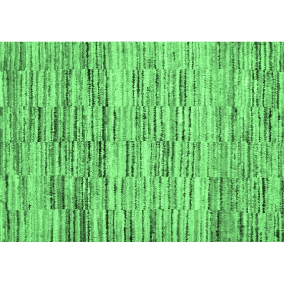 Ahgly Company Indoor Rectangle Abstract Emerald Green Contemporary Area Rugs, 8' x 10'